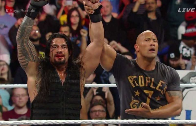 The Rock just can't keep the look of confusion off of his face when his cousin Roman Reigns is booed after wining the Royal Rumble.